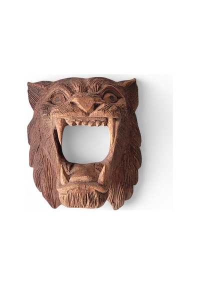 Kükreyen Aslan Ahşap Maske