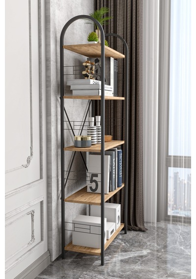 Metal Kitaplık Atlantik Çam 180 Cm Çok Renkli