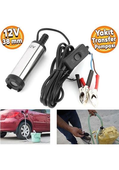 Araç Mazot Pompası 12v 38 Mm İnce Dalgıç Tipi Yakıt Transfer Pompası