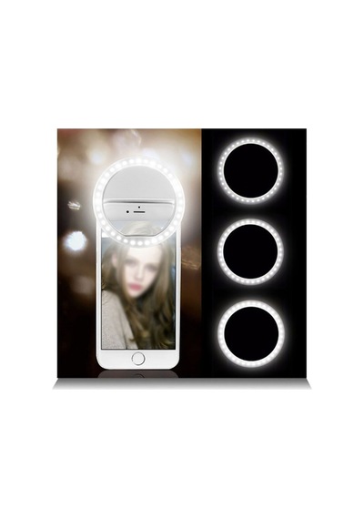 Zore Youtuber Led Selfie Led Işıklı Telefon Tutucu Makyaj Işığı Ring Light Usb Girişli