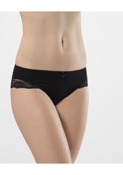 Türen 959 İkili Likralı Dantelli Bikini-sıyah Siyah