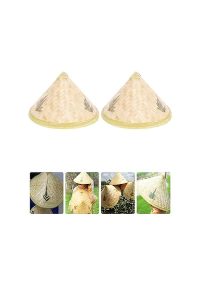 Naturel Renk Cambodia Kamboçyalı Vietnam Şapkası Pvc Hasır - Rxlu-448710 18