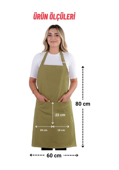 Simple 3lü Set Ayar Askılı Mutfak Önlüğü Seti Eldiven, Tutacak Fıstık Yeşili