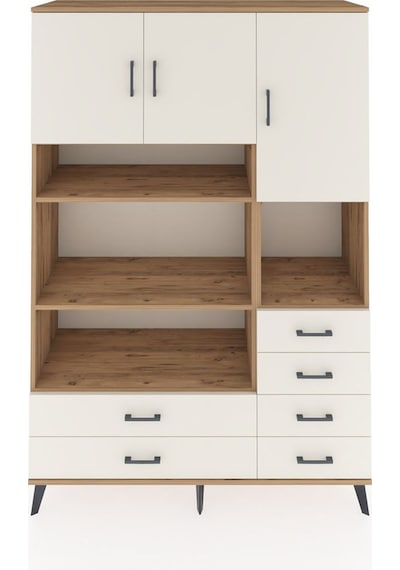 Hyperion Dolap 9 Raflı 6 Çekmeceli 3 Kapaklı 132x44x195 Çam-a... Çam Hyperion Dolap 9 Raflı 6 Çekmeceli 3 Kapaklı 132x44x195 Çam-a... Çam