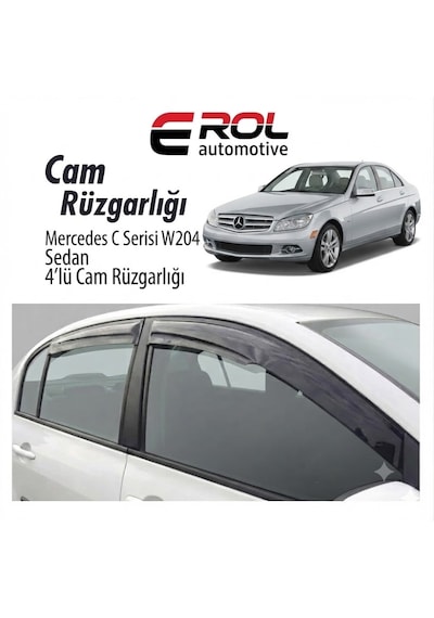 Mercedes C Serisi W204 2008-2014 4'lü Mugen Cam Rüzgarlığı Siyah