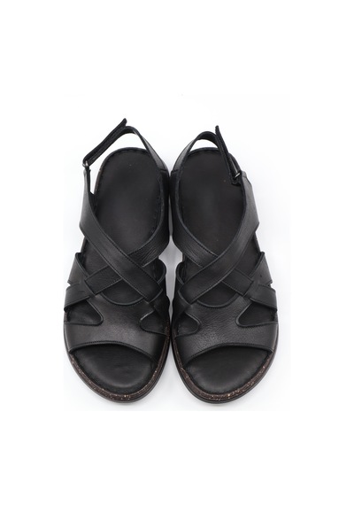 Nesilshoes Nesil Shoes Mns 154 Siyah Hakiki Soft Deri Kadın Sandalet