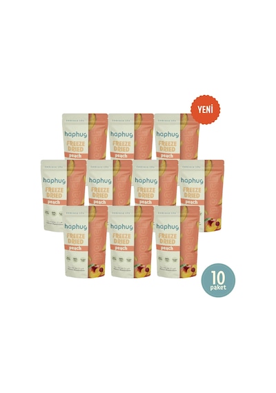 10'lu Paket Freeze Dried Şeftali - Dondurularak Kurutulmuş Şeftali 20g X 10 1 Adet