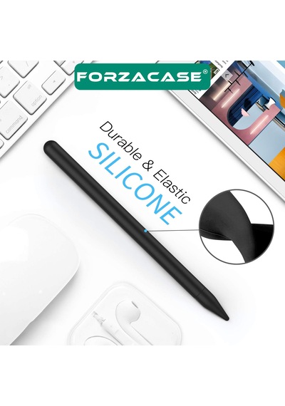 Forzacase Apple Pencil 2. Nesil İle Uyumlu Manyetik Şarj Destekli İnce Ergonomik Kaymaz Koruyucu Kalem Kılıf - Fc1232 Siyah