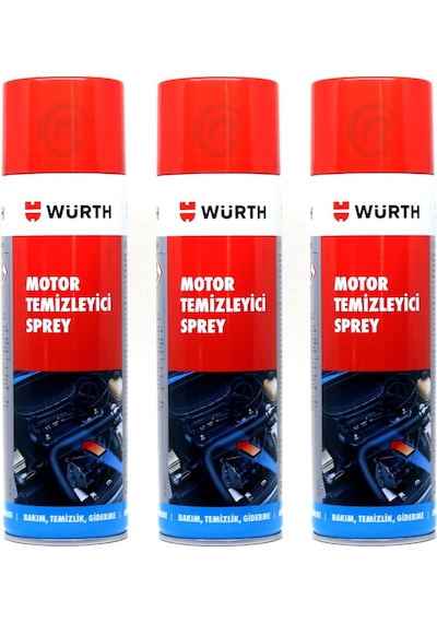 Würth 3x Motor Temizleyici Sprey 500 Ml Su Gerekmez