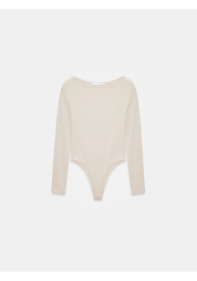 Dilvin 32549 Kayık Yaka Bodysuit-taş Taş