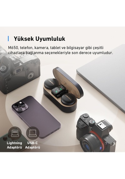 Anker Ankerwork M650 Kablosuz Yaka Mikrofonu Siyah