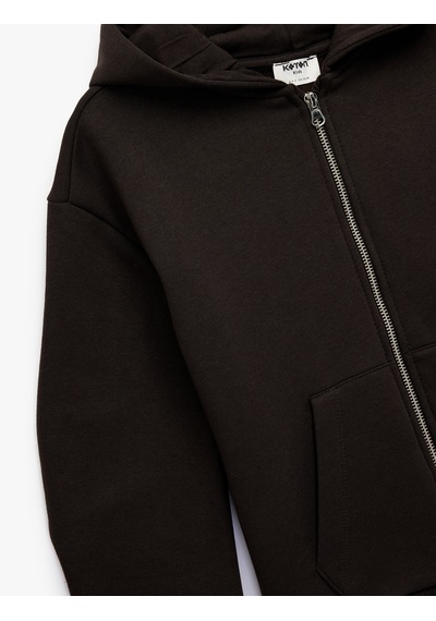 Koton Uzun Kollu Cepli Basic Fermuarlı Şardonlu Kapşonlu Sweatshirt Kahverengi 6wkg10579ak Kahve Koton Uzun Kollu Cepli Basic Fermuarlı Şardonlu Kapşonlu Sweatshirt Kahverengi 6wkg10579ak Kahve