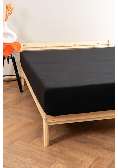 Soley Jersey %100 Pamuk Çift Kişilik Premium Lastikli Çarşaf Siyah