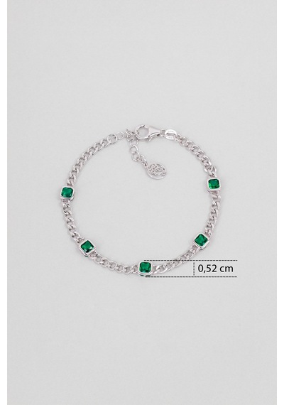 Arianna 18 Ayar Beyaz Altın Kaplama 19 Cm Gümüş Zincir Bileklik