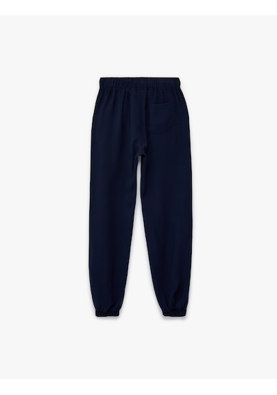 Koton Beli Bağcıklı Viskon Karışımlı Jogger Pantolon Lacivert 6skb40120tw