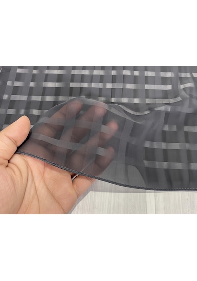 Jz Shop Kadın Kare Fular Eşarp - Ince Dokulu Modern Ekose 50 50 CM Gri