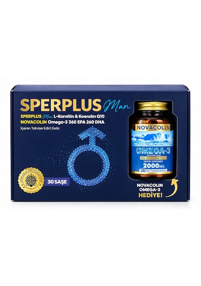 Sperplus Man L-karnitin Koenzim Q10 30 Saşe + Omega-3 30 Kapsül