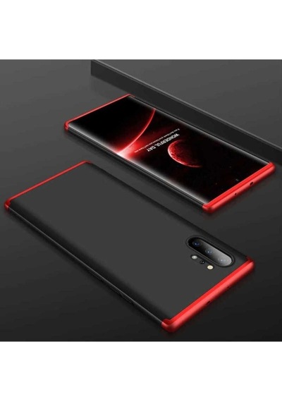 Galaxy Note 10 Plus Kılıf Zore Ays Kapak Siyah-Kırmızı