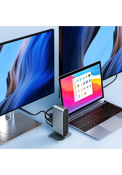 Mt53 Type-c Usb Adaptör Hub 12in1 4k Hdmı Vga 4ad Usb 3.0 Rj45 10