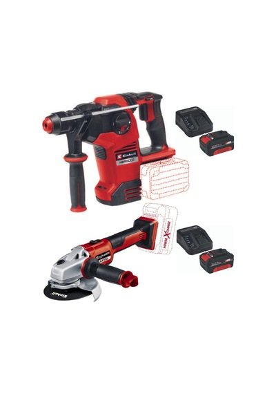 Einhell Herocco 36/28 Kırıcı Delici + Axxio 125 MM Taşlama + 2x4.0ah.
