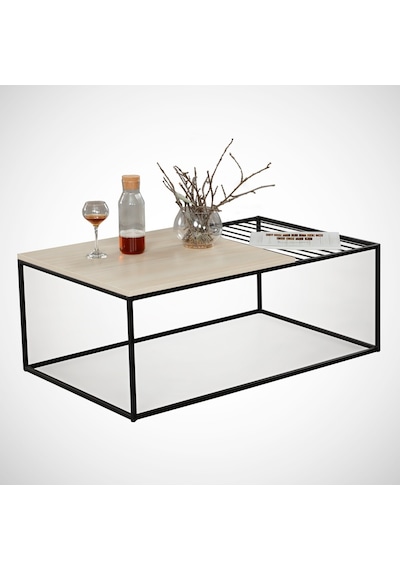 Zinus Orta Sehpa Metal & Orta Masa Açık Meşe /Metal Ayaklı Sehpa