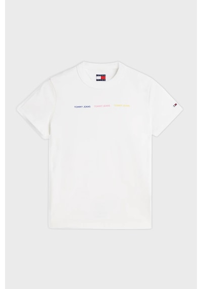 Tommy Jeans Logolu Pamuklu Bisiklet Yaka Kadın T Shirt T Shirt Dw0dw22905 Ybl Beyaz