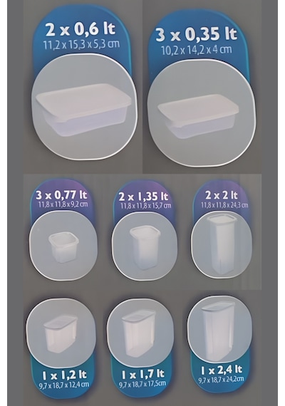 15 Li Buzdolabı Düzenleyici Set, Buzluk Dondurucu Buzdolabı Erzak Saklama Kabı 15 Li Set 16 Litre Şeffaf