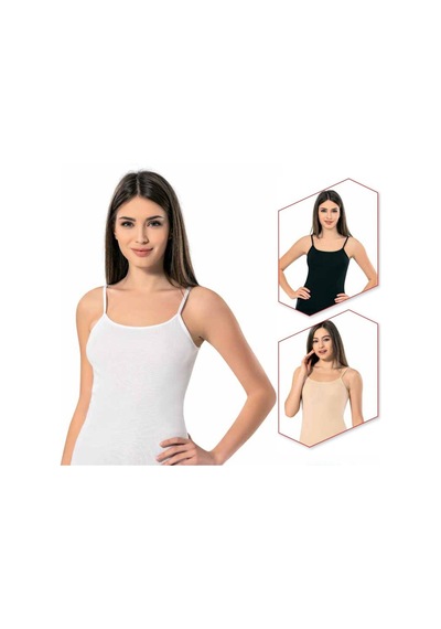 Erdem Iptank Top Cotton Atlet 2'li Siyah