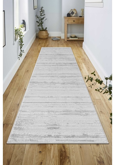 Denf Home Pamuk Taban Yumuşak Doku Özel Kesim Modern Salon Koridor Oturma Mutfak Halısı Kilim Yolluk Denffiona Gri