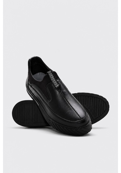 Fast Step Hakiki Deri Siyah Erkek Casual Ayakkabı 396ma250