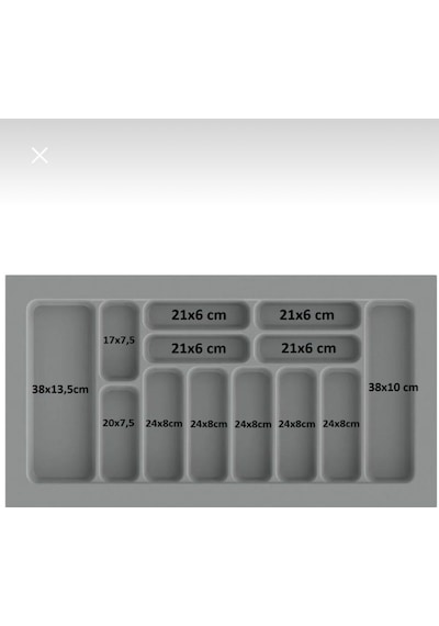 Çekmece İçi Kaşıklık Ve Kepçelik 86x49 Cm 78x40 Ölçülerine Kadar Kesilebilir Gri