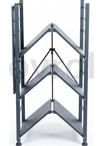 Ovrol 4 Katlı Katlanabilir Metal Raf Mutfak Banyo Balkon Düzenleyici Çok Amaçlı Raf Antrasit Ovrol 4 Katlı Katlanabilir Metal Raf Mutfak Banyo Balkon Düzenleyici Çok Amaçlı Raf Antrasit