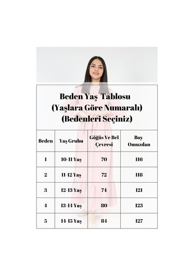 Kız Cocuk Uzun Elbise Aerobin Keten Kumaş Tesettür Uzun Boydan Elbise Fıstık Yeşil