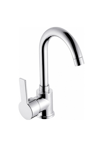Delta Kuğu Boru Lavabo Bataryası Tek Kollu Banyo Armatürü, Krom