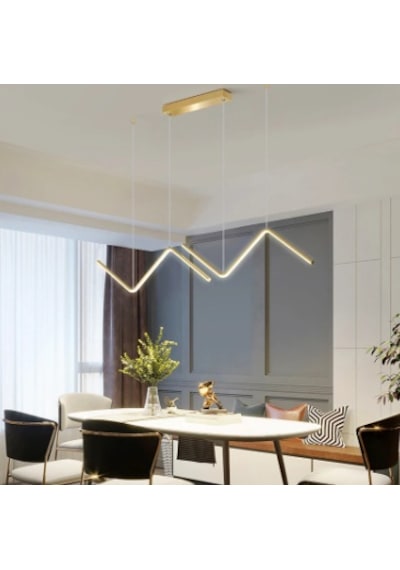 Eskitme Gold 120 cm Led 3000K Sarı Işık Modern Avize Yemek Masası