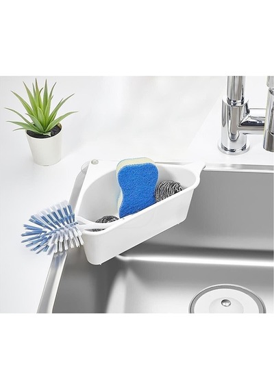 Üçgen Köşeli Vantuzlu Süzgeçli Meyve Sebze Pirinç Yıkama Lavabo Düzenleyici 1 Adet Plastik Diğer