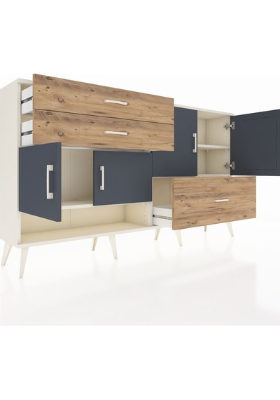 Arges Konsol 3 Raflı 3 Çekmeceli 4 Kapaklı 176x30x99 Aytaşı-antra Aytaşı-antrasit/çam Arges Konsol 3 Raflı 3 Çekmeceli 4 Kapaklı 176x30x99 Aytaşı-antra Aytaşı-antrasit/çam