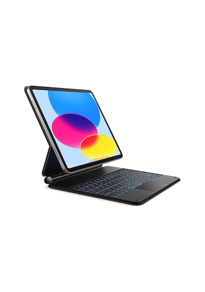 Apple Uyumlu iPad 10. Nesil 10.9 İnç Magic Klavye Keyboard Touchpad Akıllı Işıklı Q Klavyeli Kılıf Manyetik
