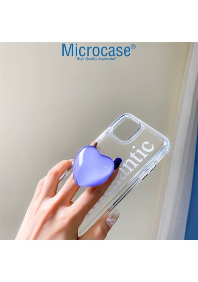 Microcase Kalp Tasarımlı 3m Yapıştırmalı El Parmak Tutucu Cep Telefonu Tutacağı Popsocket - Al5244 Beyaz