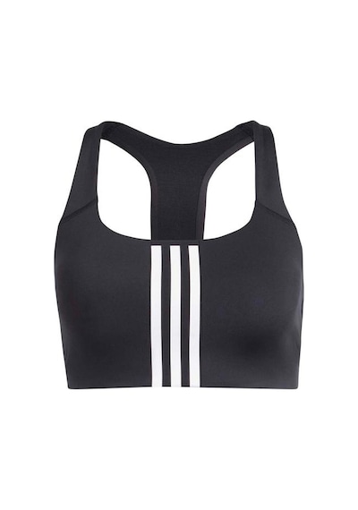 Adidas Plim Medium Support 3 Stripes Kadın Siyah Sporcu Sütyeni