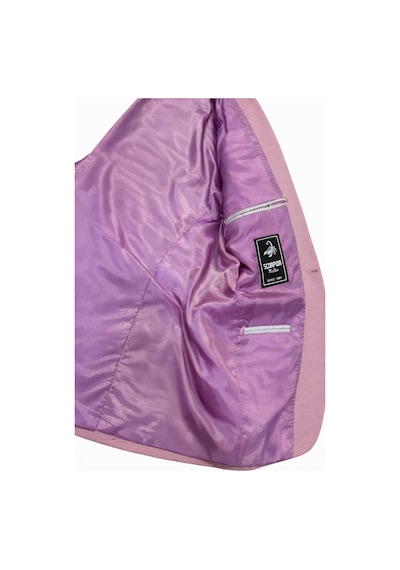 Plus Scorpion Erkek Pamuklu Penye Likralı Tek Düğmeli Çift Yırtmaçlı Blazer Ceket Pembe