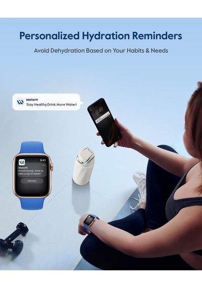 Boost Yalıtımlı Paslanmaz Çelik Akıllı Su Şişesi, 32 Oz Bluetooth Akıllı İzleyici Ve İçki Hatırlatma Beyaz