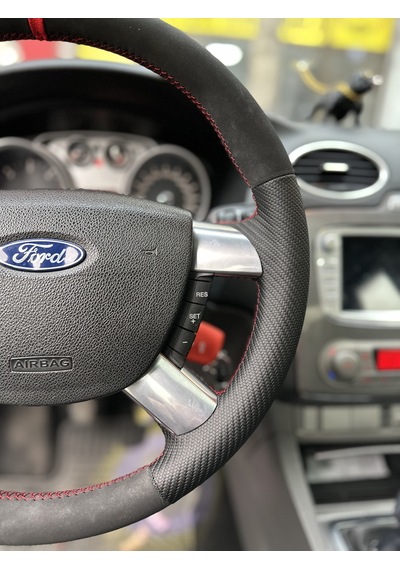 Ford Focus 2.5 Araca Özel Direksiyon Kılıfı Deri Sökülüp Yapılma