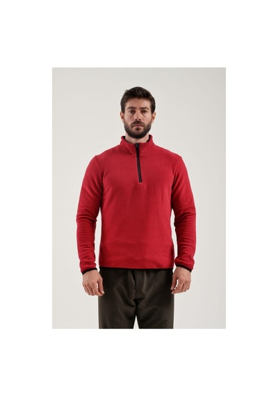 Exuma Erkek Yarım Fermuarlı Bordo Polar 2312001-677