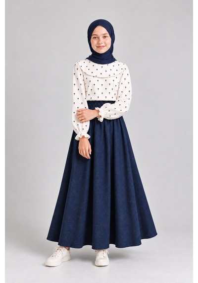 Angel&co. Girls Clothing Kız Çocuk Müsln Etek-pamuk Poplin Gömlek Takım Beyaz Beyaz