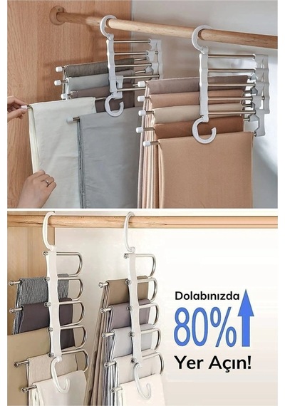 Katlanabilir Dolap İçi Kravat Şal Pantolon Askılığı Ve Organizerı Metal Beyaz Diğer