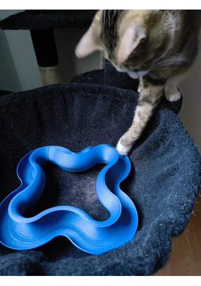 Buradabulabilirsin 3d Baskı Dalgalı Toplu Kedi Oyuncağı Parkur Etkileşimli Kedi Zeka Oyuncağı Mavi Bbz