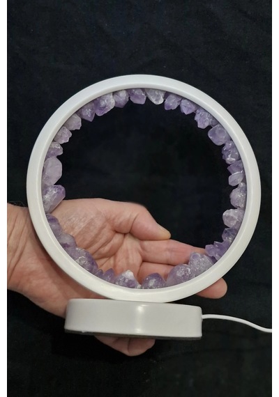 Ametist Taşlı Gece Lambası Usb Soketli 29a