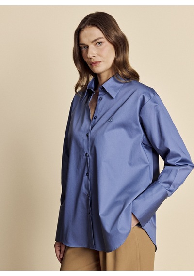 Brooks Brothers Lacivert Kadın Regular Fit Logo Baskılı Gömlek Bbfw26fsh003 Koyu Mavi