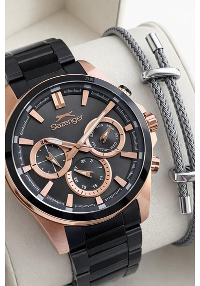 Slazenger Çelik Kordon İç Fonksiyonları Aktif 10 Atm Suya Dayanıklı Erkek Kol Saati Esl.2456.5 Rose Gold